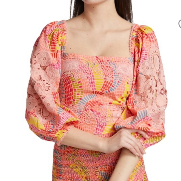 FARM Rio Tops - Farm Rio Dotted Bananas Blouse Medium New